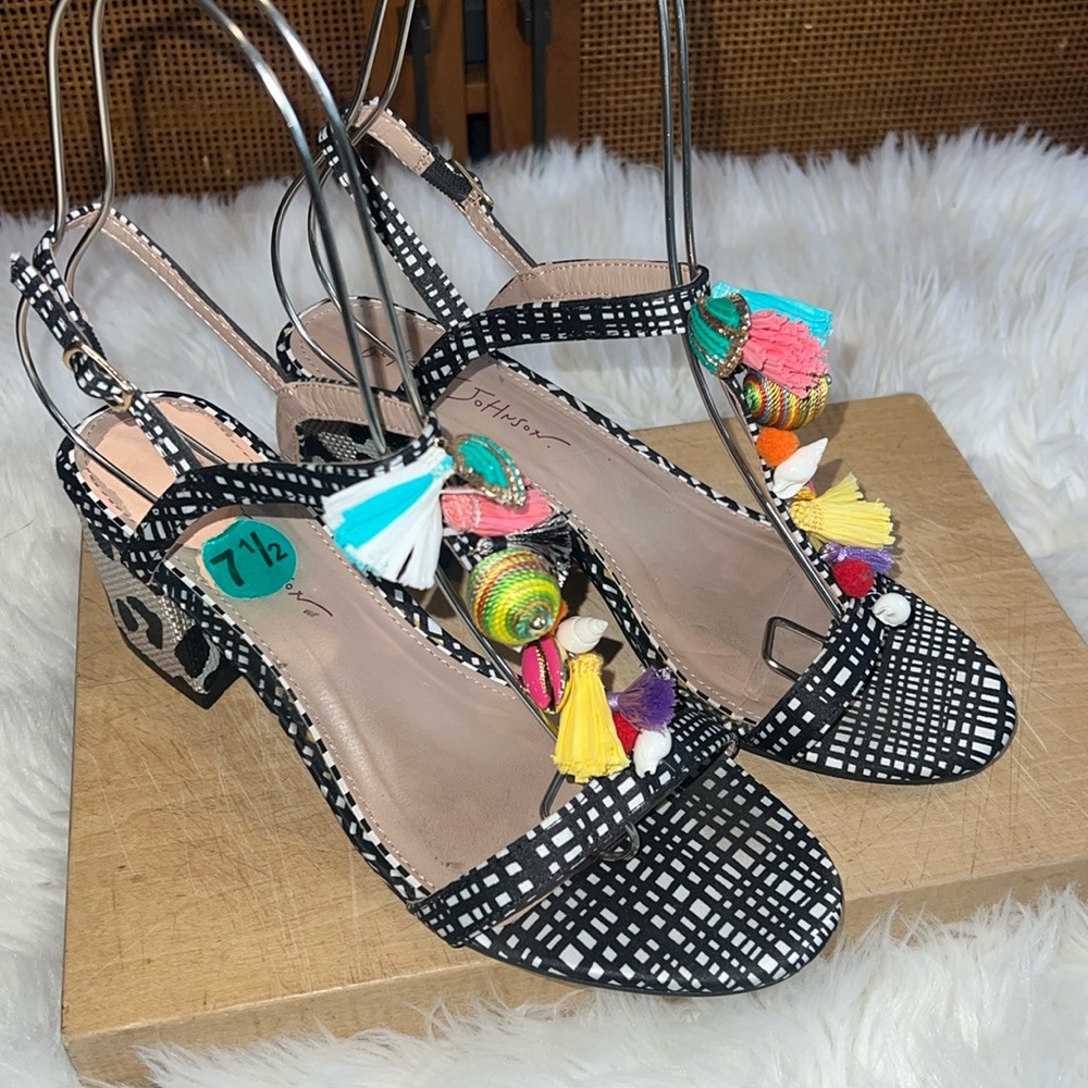 Betsey Johnson Dynah Embellished Block Heel Sandals